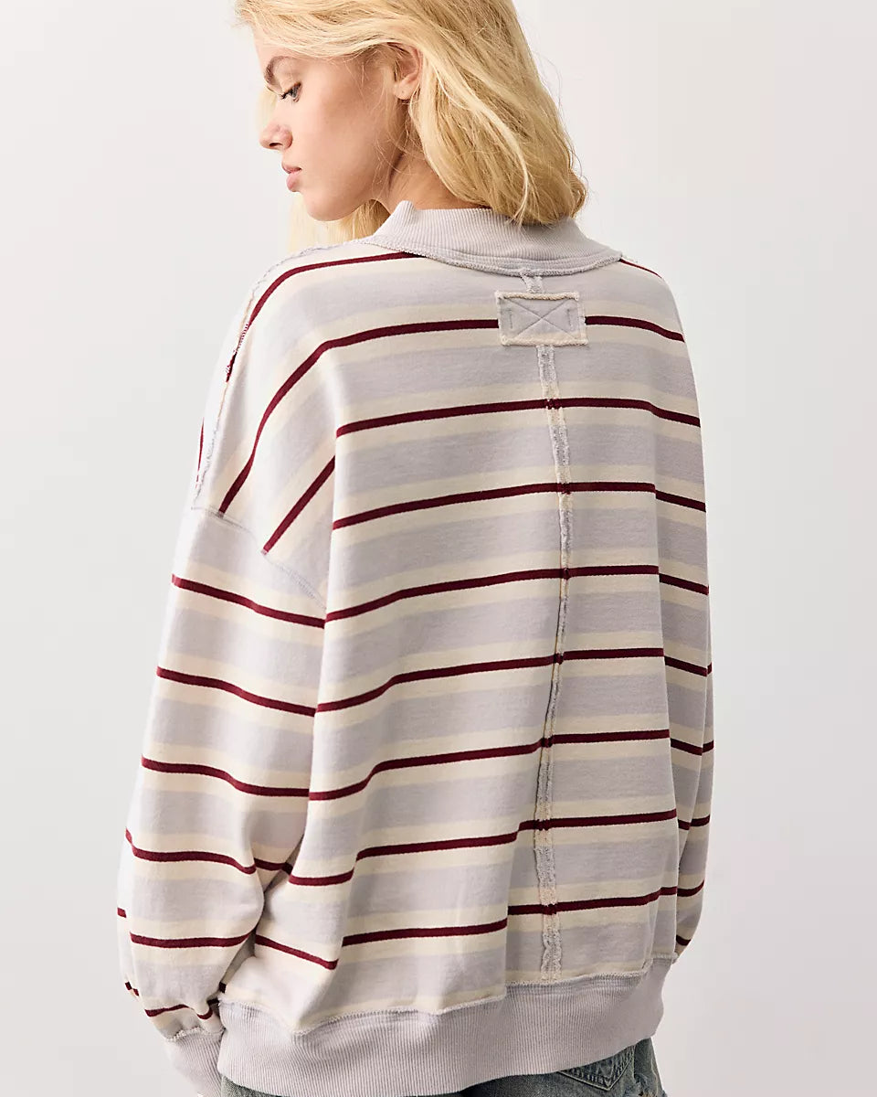 FREE PEOPLE PALM SPRING TURTLE PULLOVER - WASHED BLUE COMBO