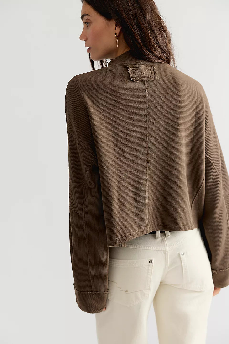 FREE PEOPLE CELESTE QUARTERZIP PULLOVER - TEAK