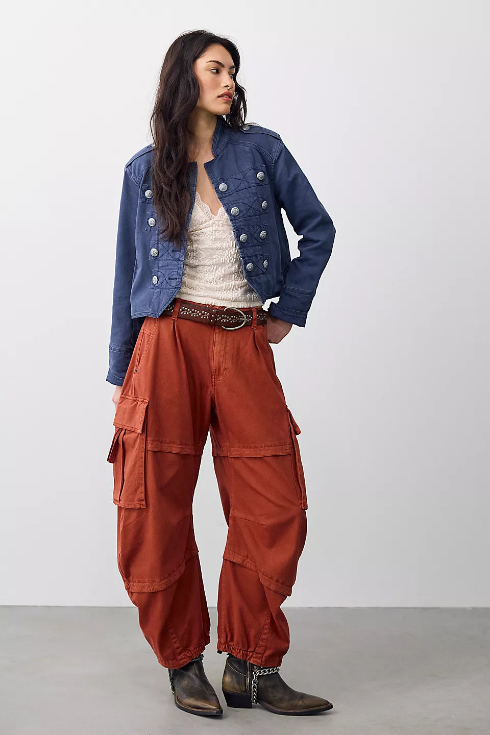 *PRE ORDER* FREE PEOPLE REEF CURVED CARGO TWILL PANT - BURNT CHILIS