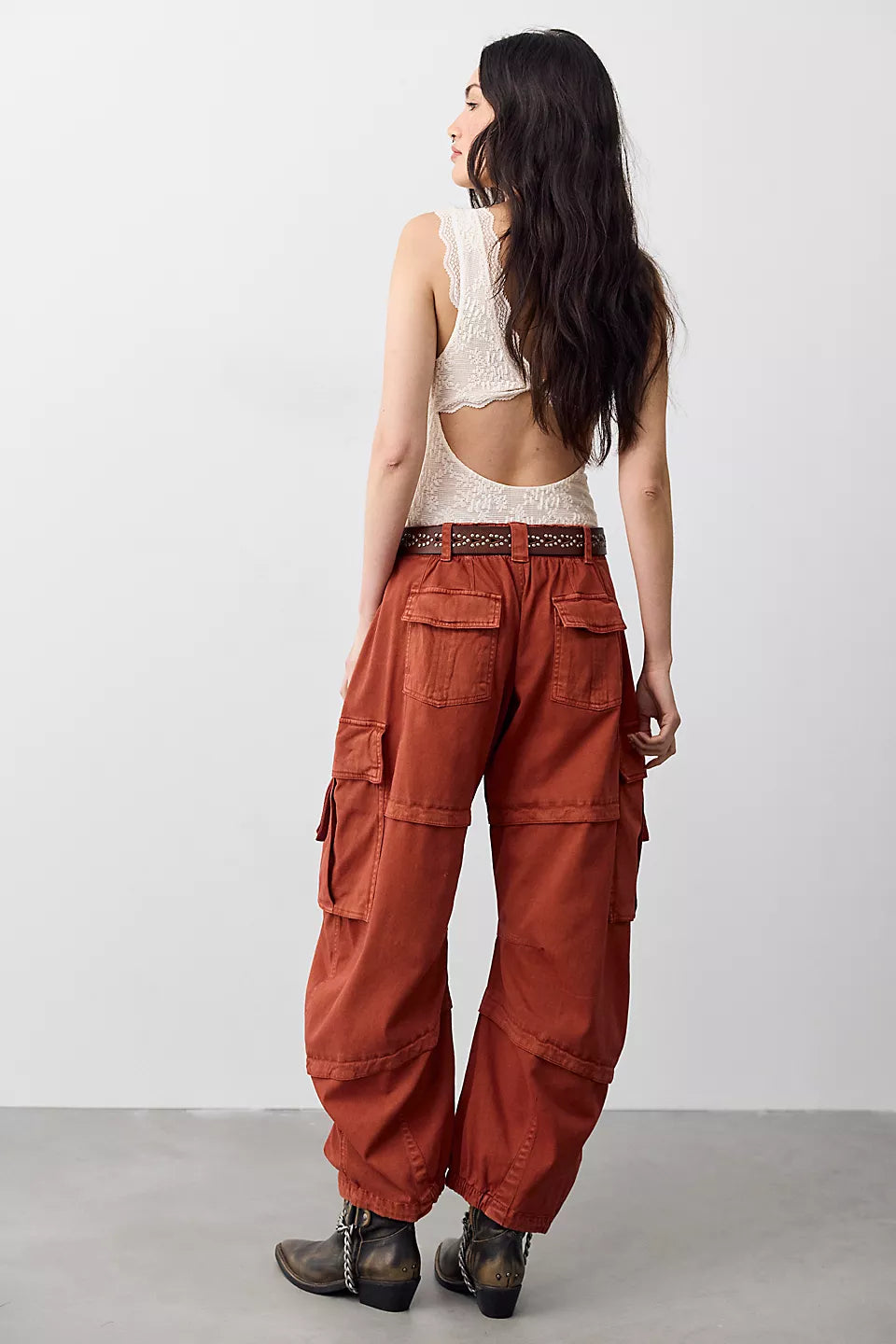 *PRE ORDER* FREE PEOPLE REEF CURVED CARGO TWILL PANT - BURNT CHILIS