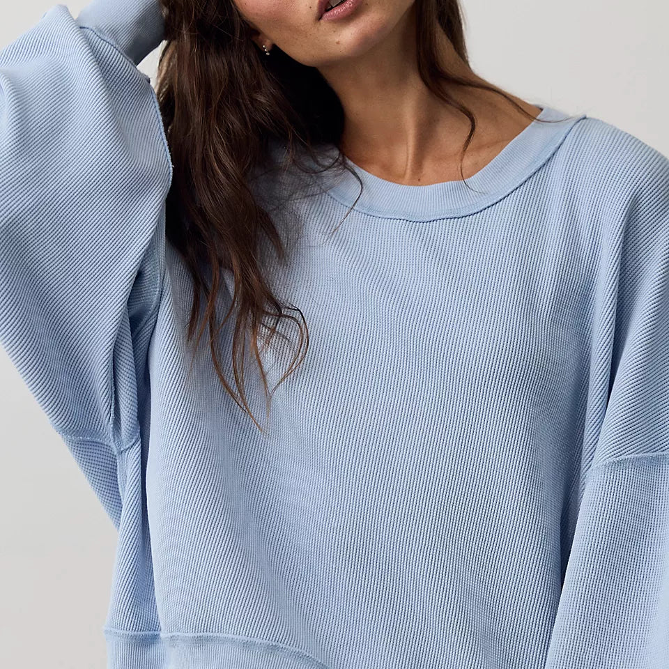 FREE PEOPLE SKYLINE PULLOVER - BLUE SNOWFLAKE