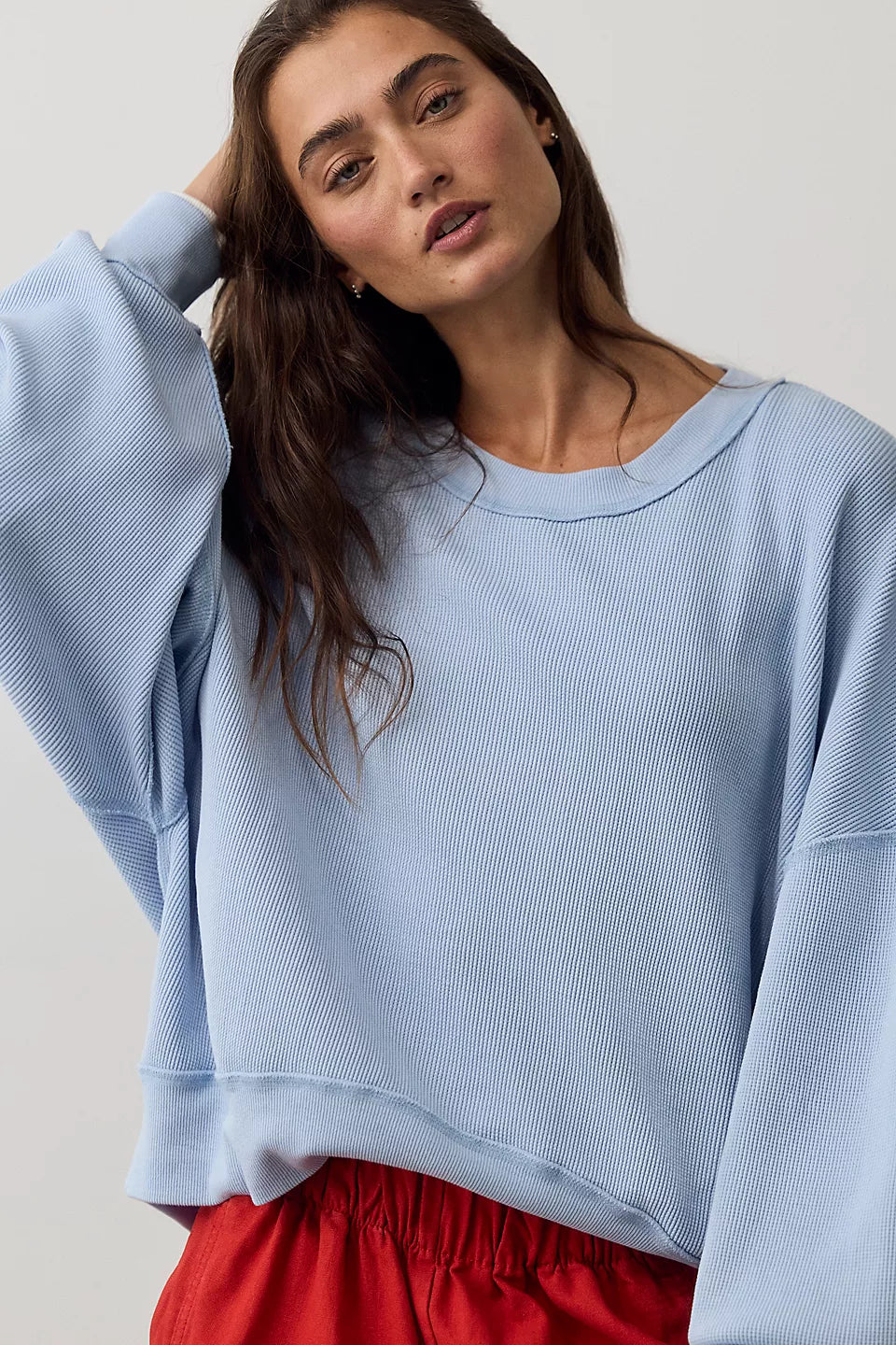 FREE PEOPLE SKYLINE PULLOVER - BLUE SNOWFLAKE
