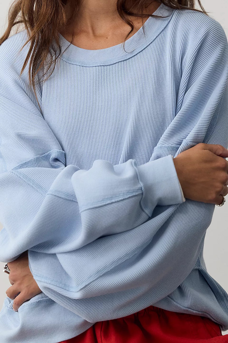 FREE PEOPLE SKYLINE PULLOVER - BLUE SNOWFLAKE
