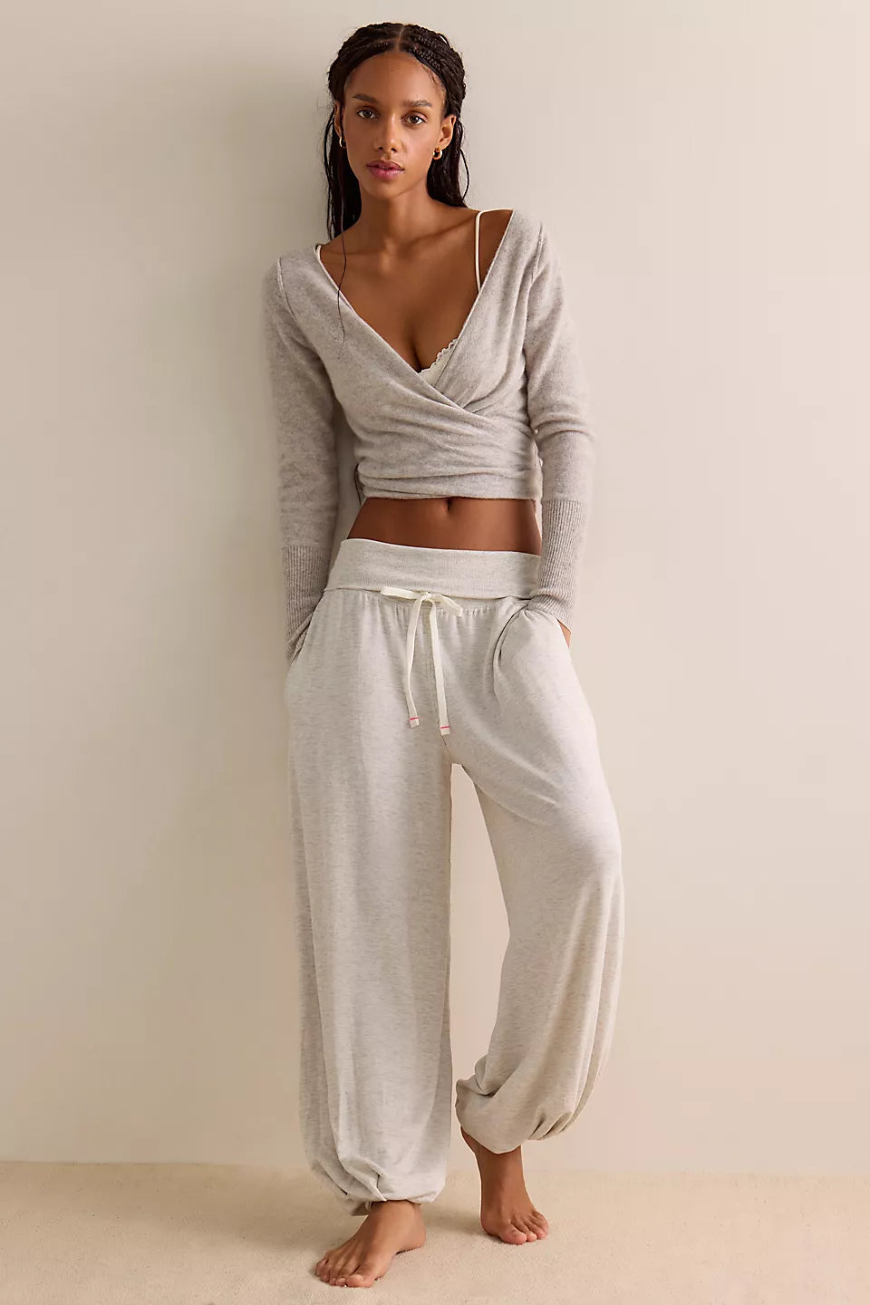 FREE PEOPLE DREAM STATE JOGGERS - HEATHER GREY