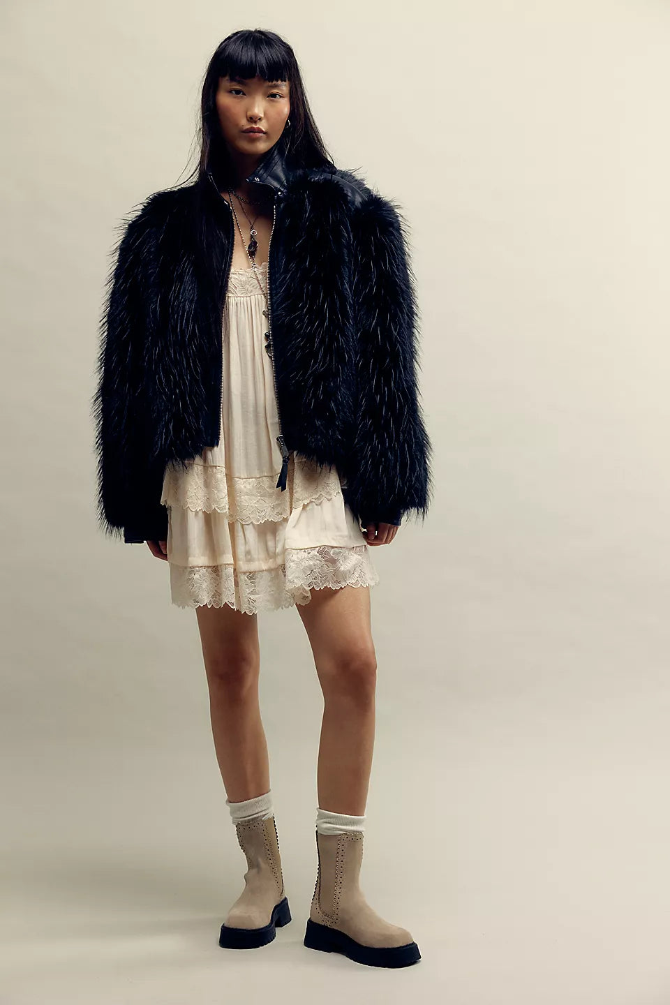 FREE PEOPLE TRIED AND TRUE BROGUE BOOT - STONE LEATHER SUEDE