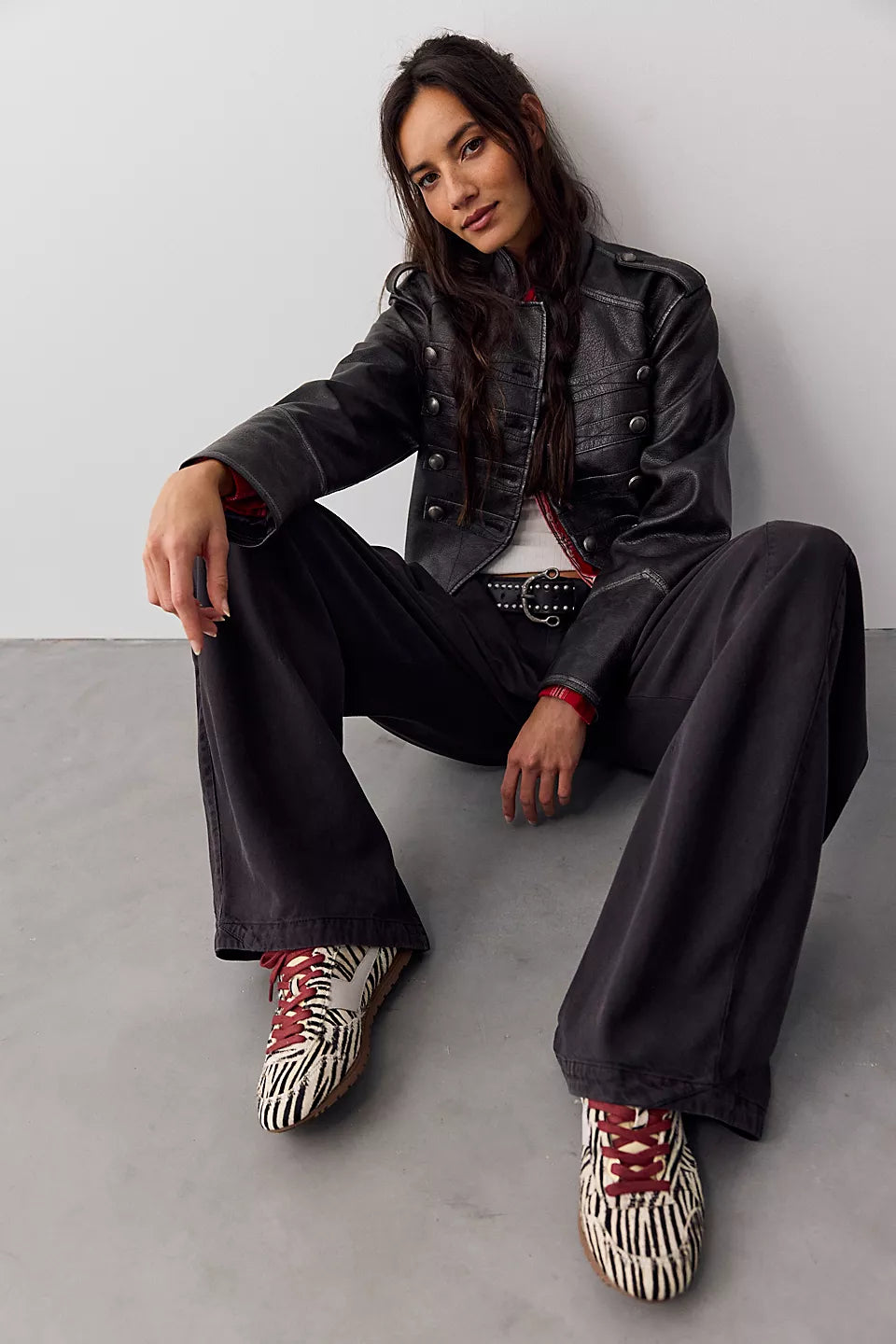 FREE PEOPLE SPOTLIGHT WASHED TROUSER - BLACK