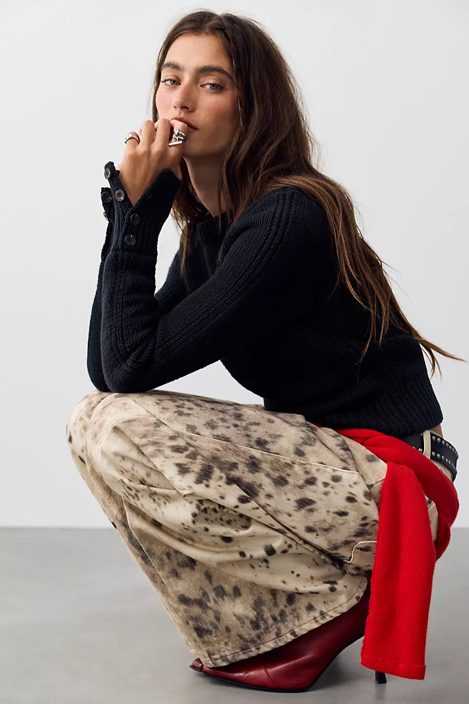 FREE PEOPLE MILA PULLOVER - BLACK