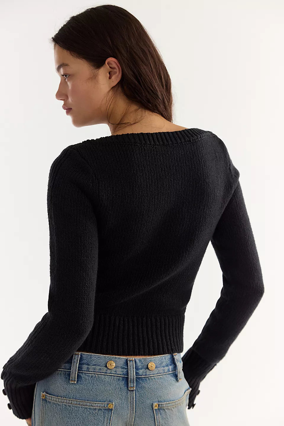 FREE PEOPLE MILA PULLOVER - BLACK