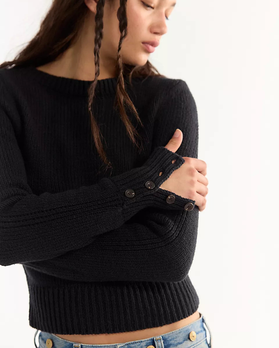 FREE PEOPLE MILA PULLOVER - BLACK