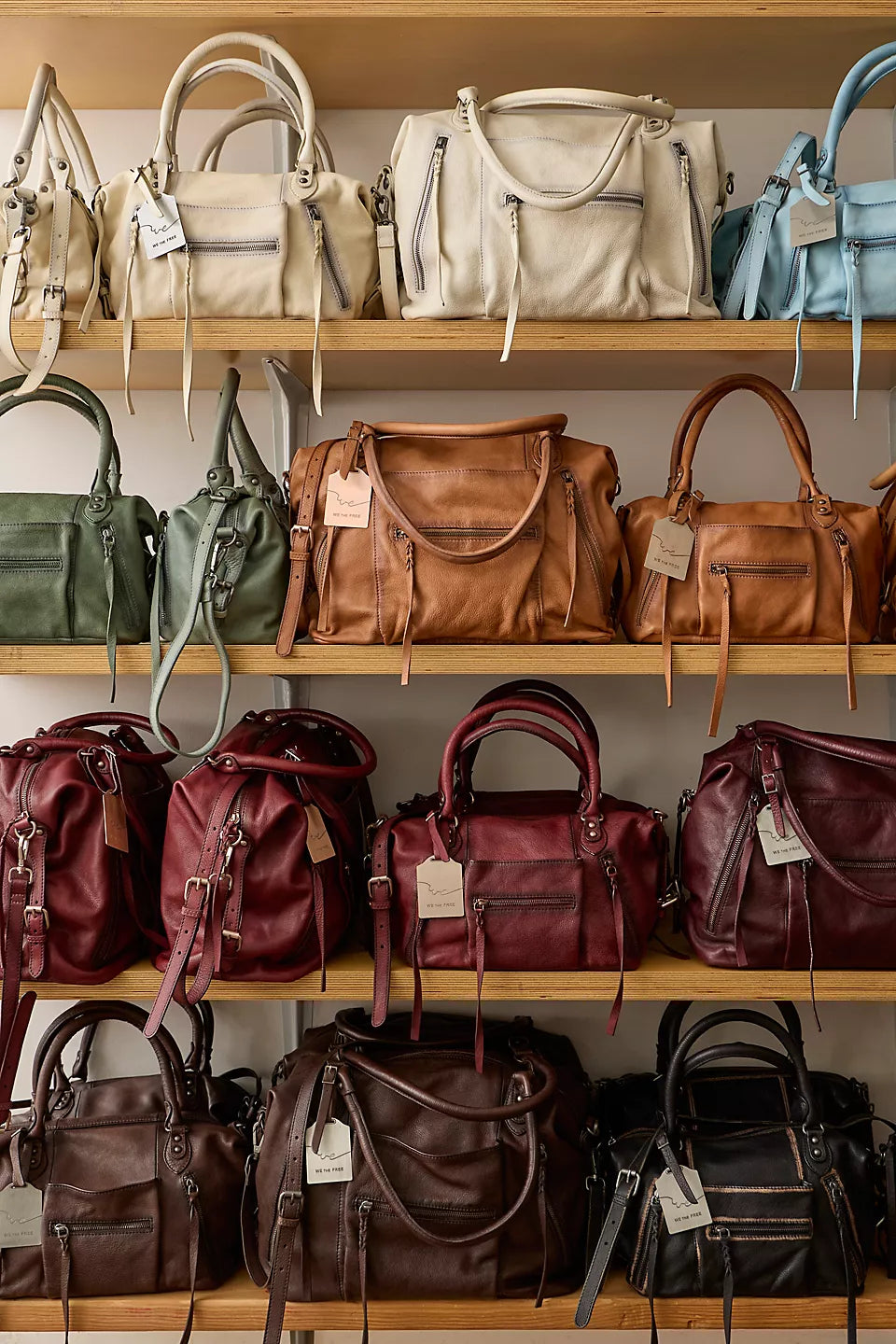 FREE PEOPLE EMERSON LEATHER TOTE - SADDLE