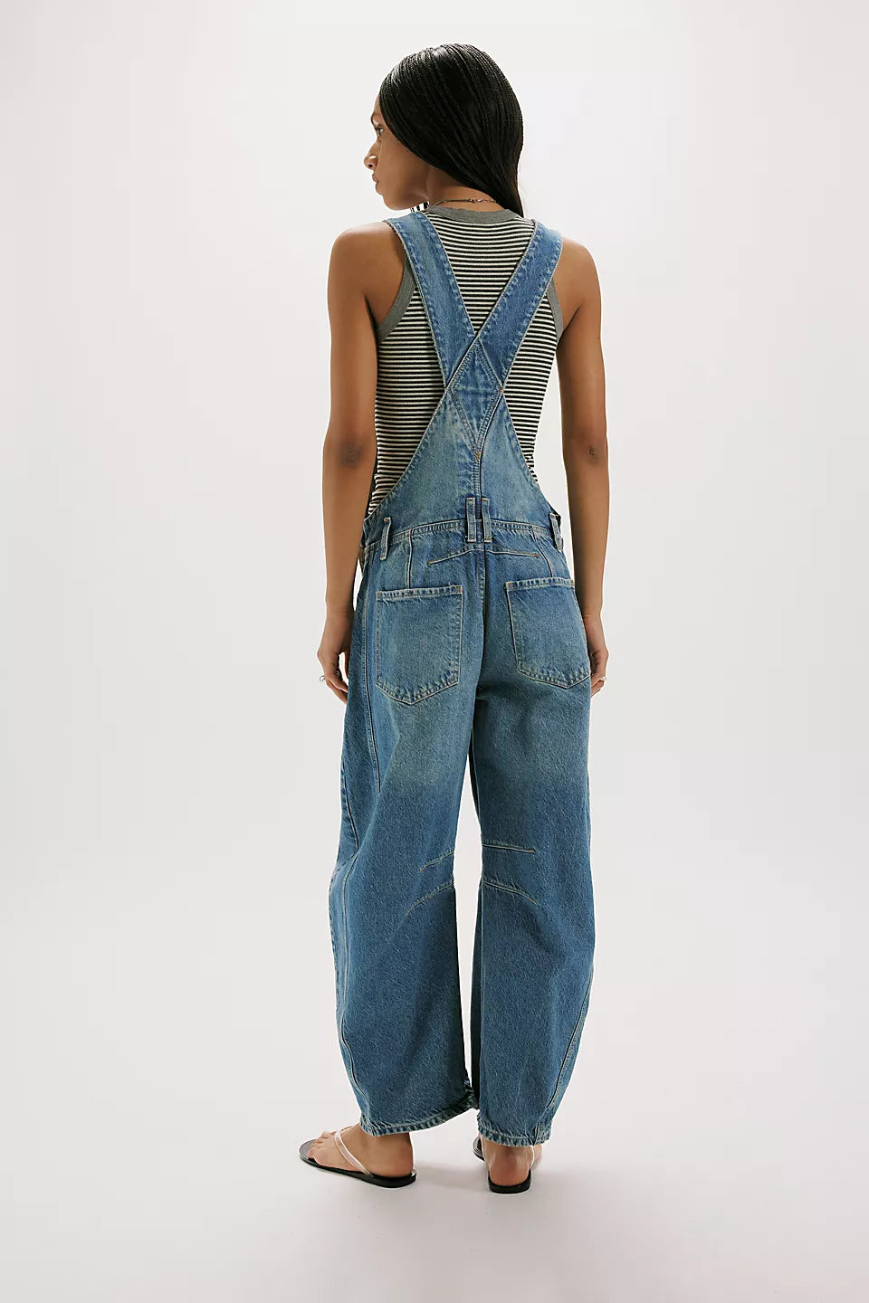 FREE PEOPLE GOOD LUCK OVERALLS - ULTRA LIGHT BEAM