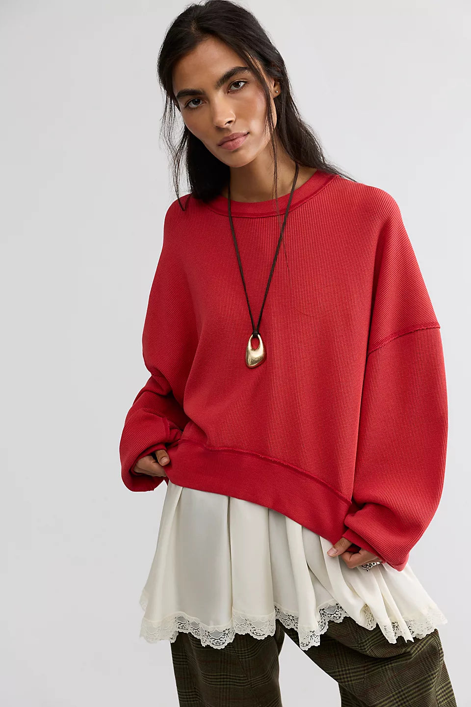 FREE PEOPLE SKYLINE PULLOVER - SALSA