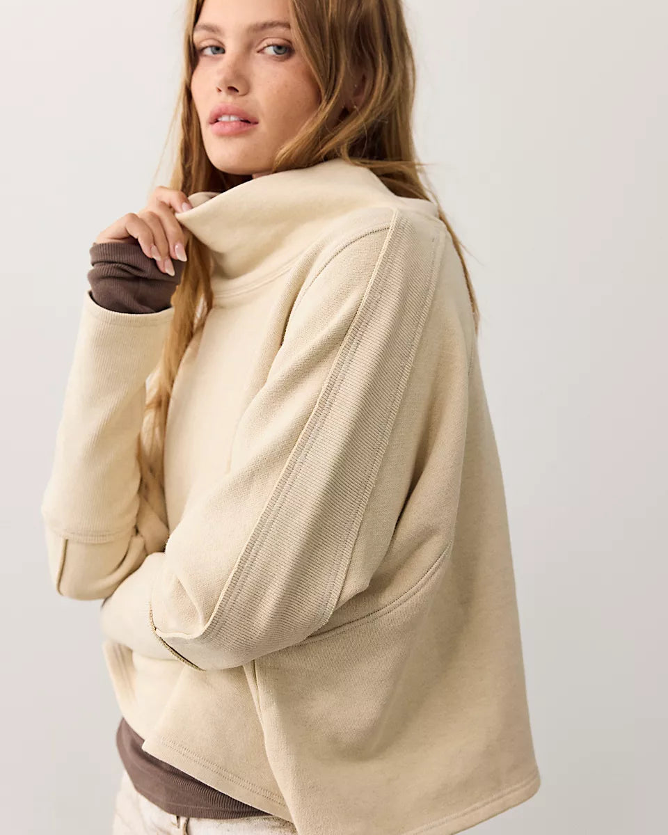 FREE PEOPLE MY GIRL PULLOVER - LIGHT OATMEAL HEATHER