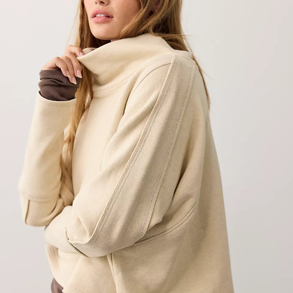 FREE PEOPLE MY GIRL PULLOVER - LIGHT OATMEAL HEATHER