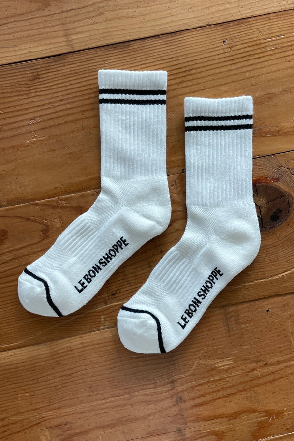LE BON SHOPPE BOYFRIEND SOCKS - CLASSIC WHITE