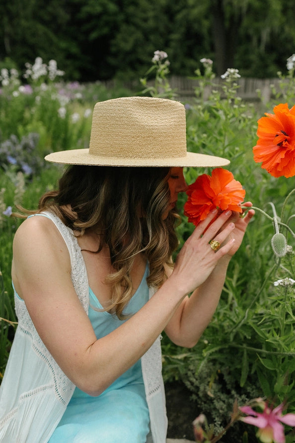 WEST VON ADDISON RAFFIA STRAW HAT - NATURAL CREAM