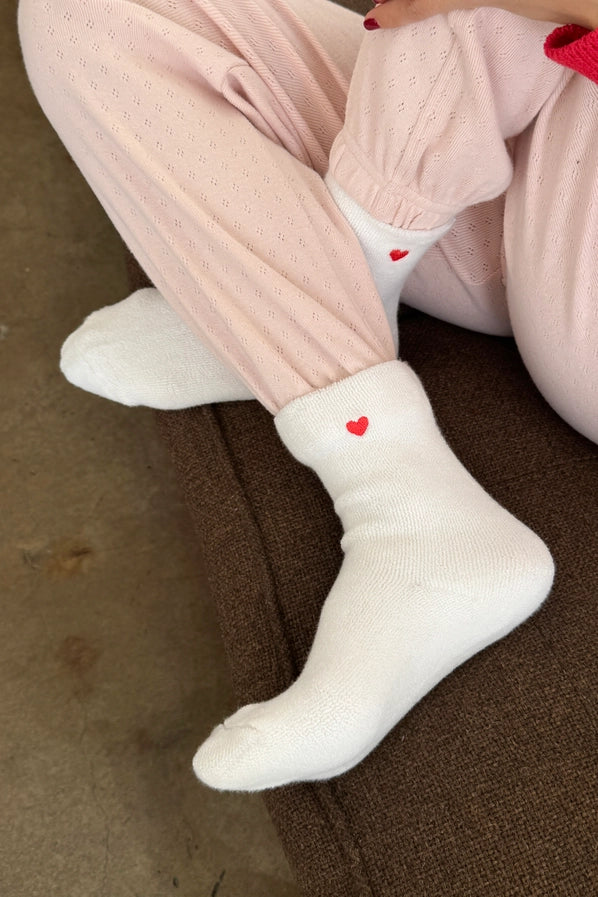 LE BON SHOPPE EMBROIDERED CLOUD SOCKS - WHITE