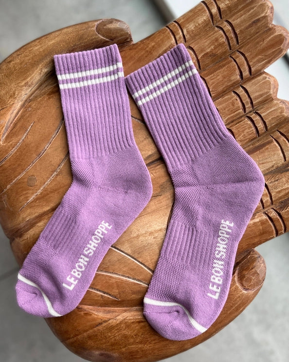 LE BON SHOPPE BOYFRIEND SOCKS - GRAPE