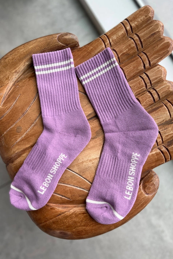 LE BON SHOPPE BOYFRIEND SOCKS - GRAPE