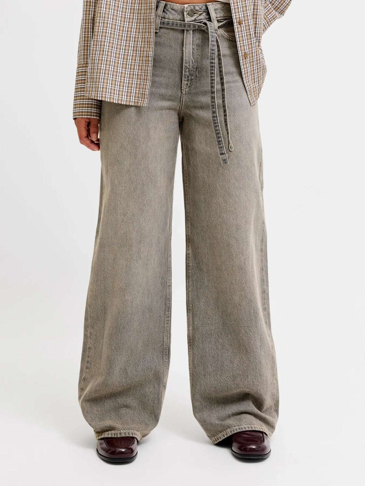 JJXX TOKYO KAIA WIDE HE JEANS - BLACK WASH DENIM