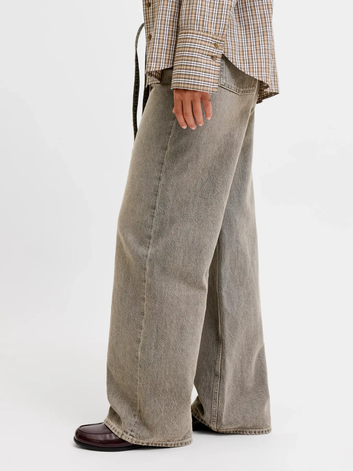JJXX TOKYO KAIA WIDE HE JEANS - BLACK WASH DENIM