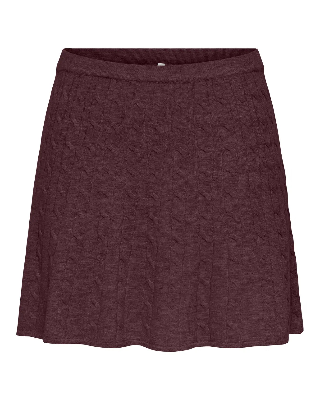 ONLY LIBI KNIT SKATER SKIRT - FUDGE