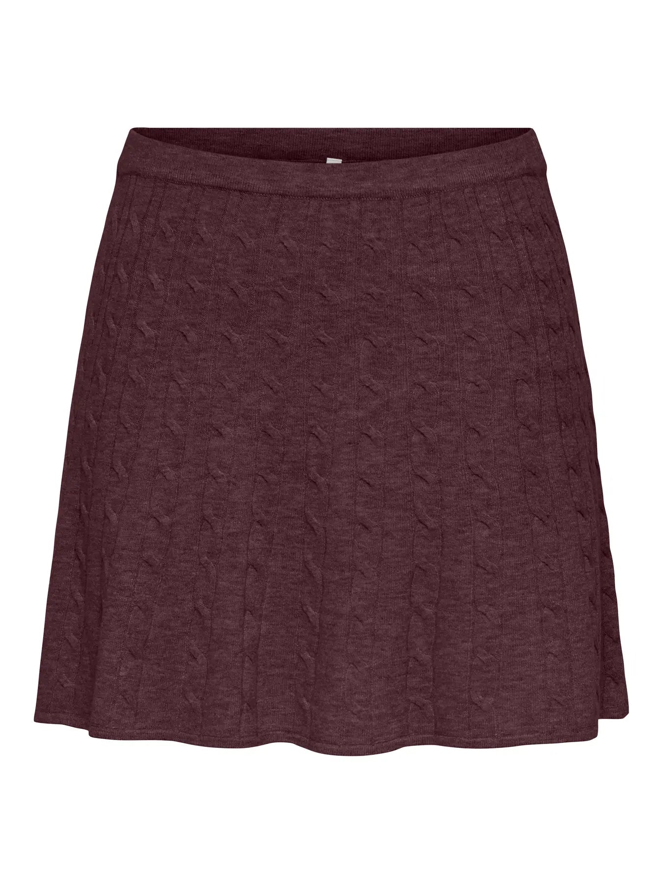 ONLY LIBI KNIT SKATER SKIRT - FUDGE