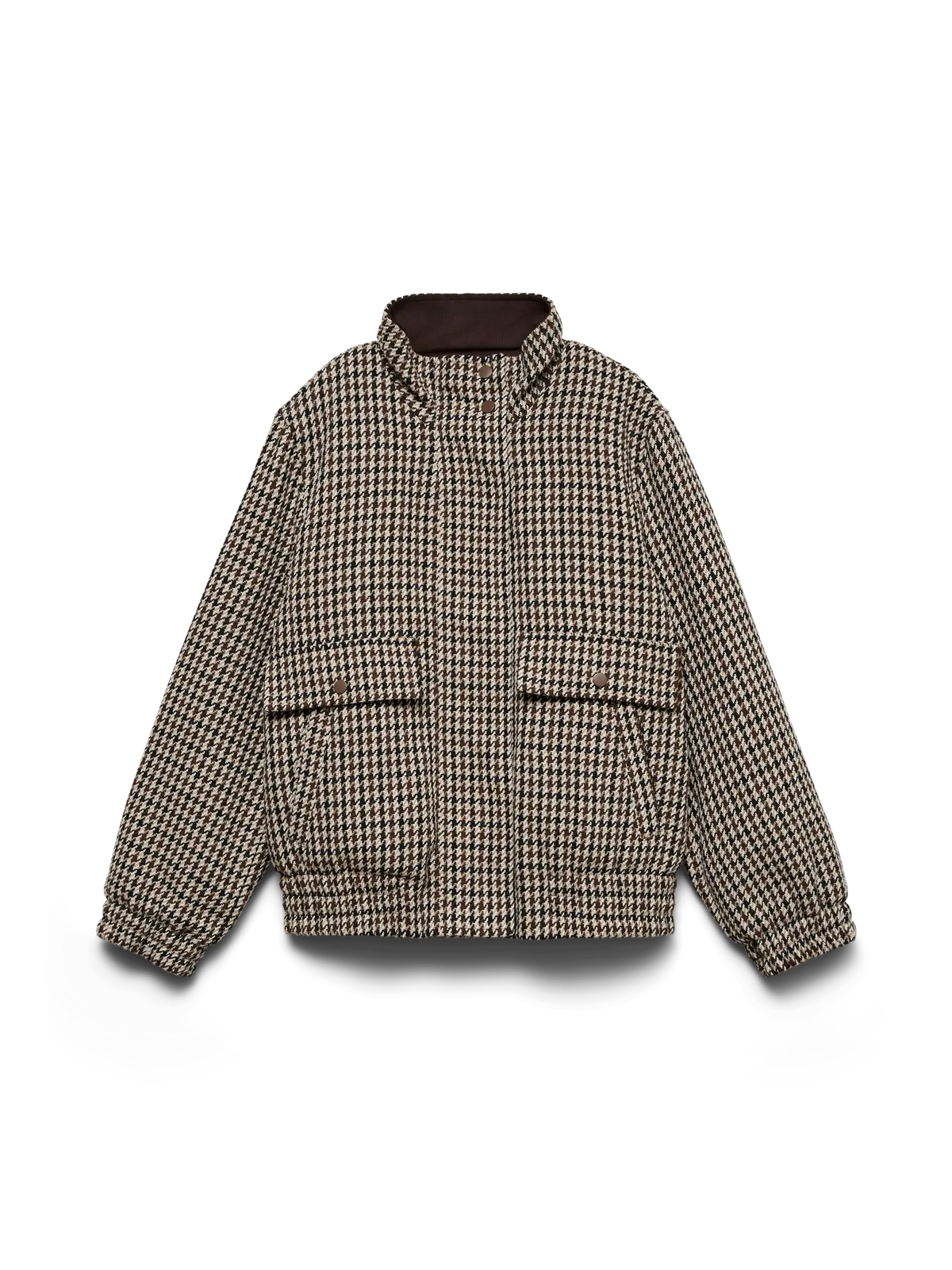 VM CHERYL SHORT CHECK JACKET - CHOCOLATE TORTE