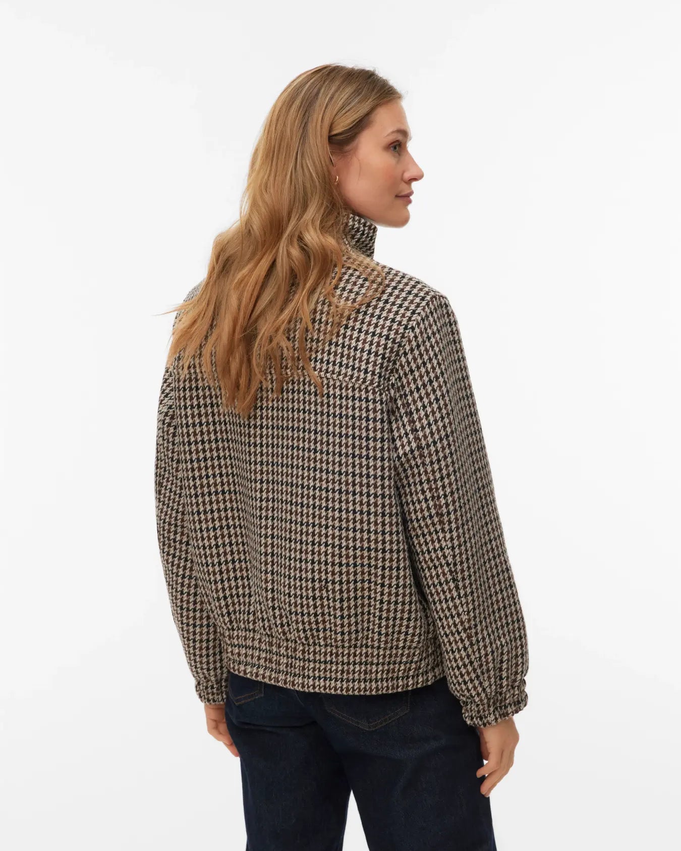VM CHERYL SHORT CHECK JACKET - CHOCOLATE TORTE