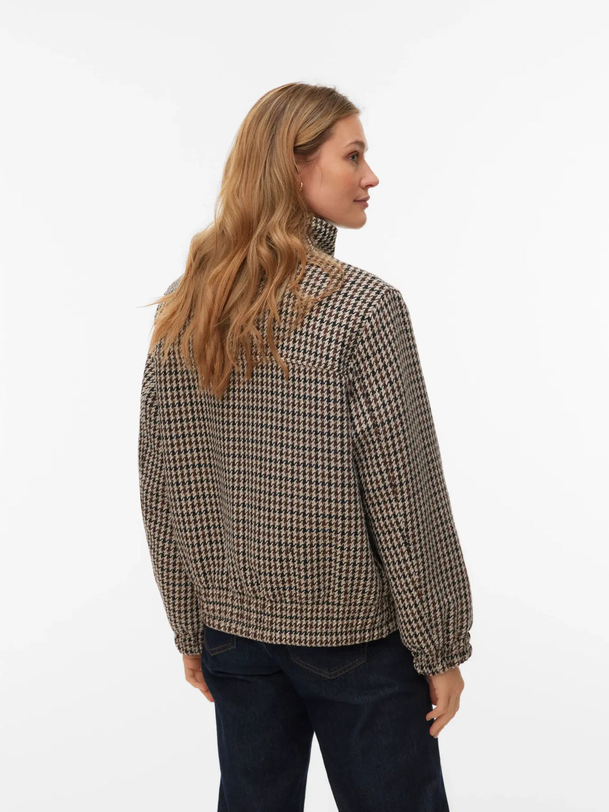 VM CHERYL SHORT CHECK JACKET - CHOCOLATE TORTE