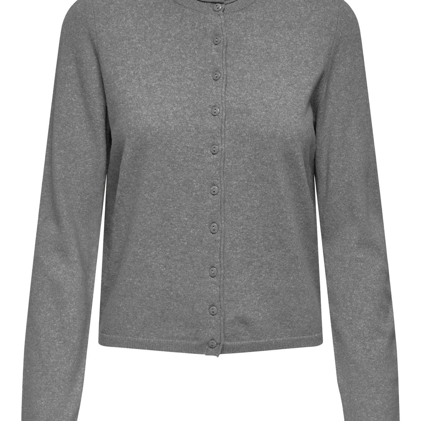 ONLY LOYAL O NECK CARDIGAN - MEDIUM GREY MELANGE