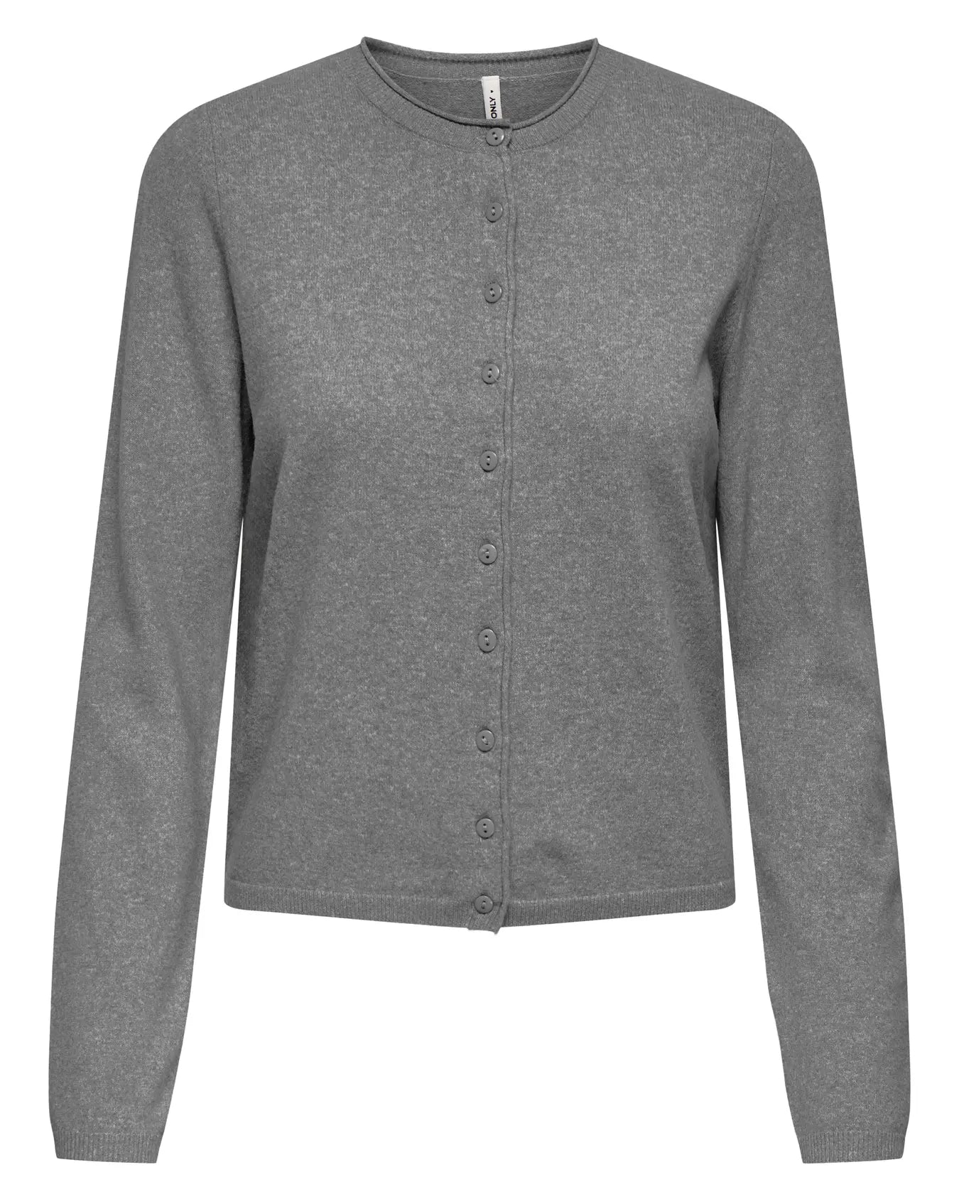 ONLY LOYAL O NECK CARDIGAN - MEDIUM GREY MELANGE