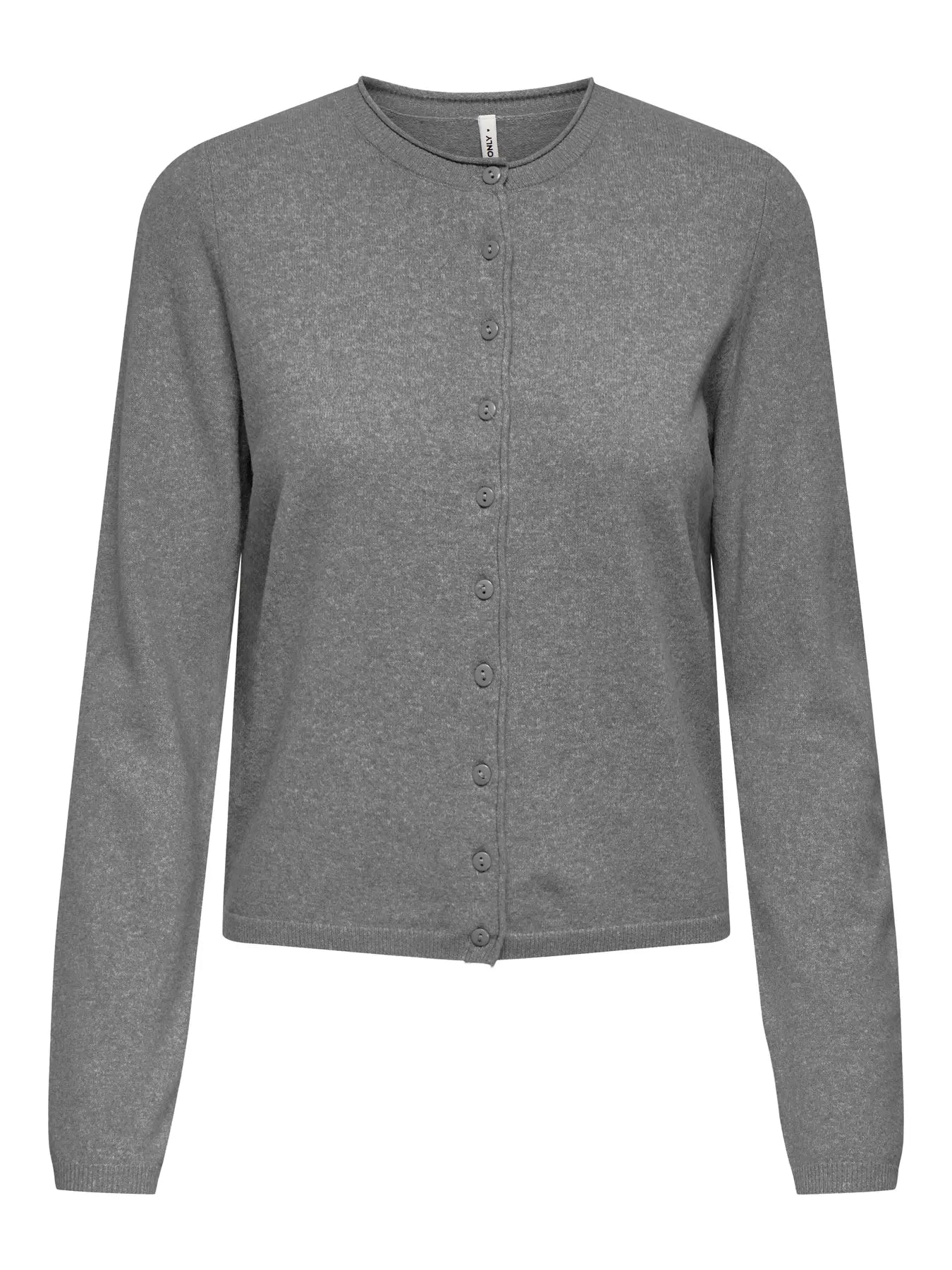 ONLY LOYAL O NECK CARDIGAN - MEDIUM GREY MELANGE
