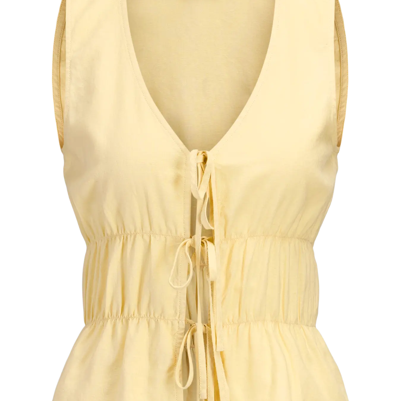 JJXX ALMIRA LINEN TIE TOP - SUNLIGHT