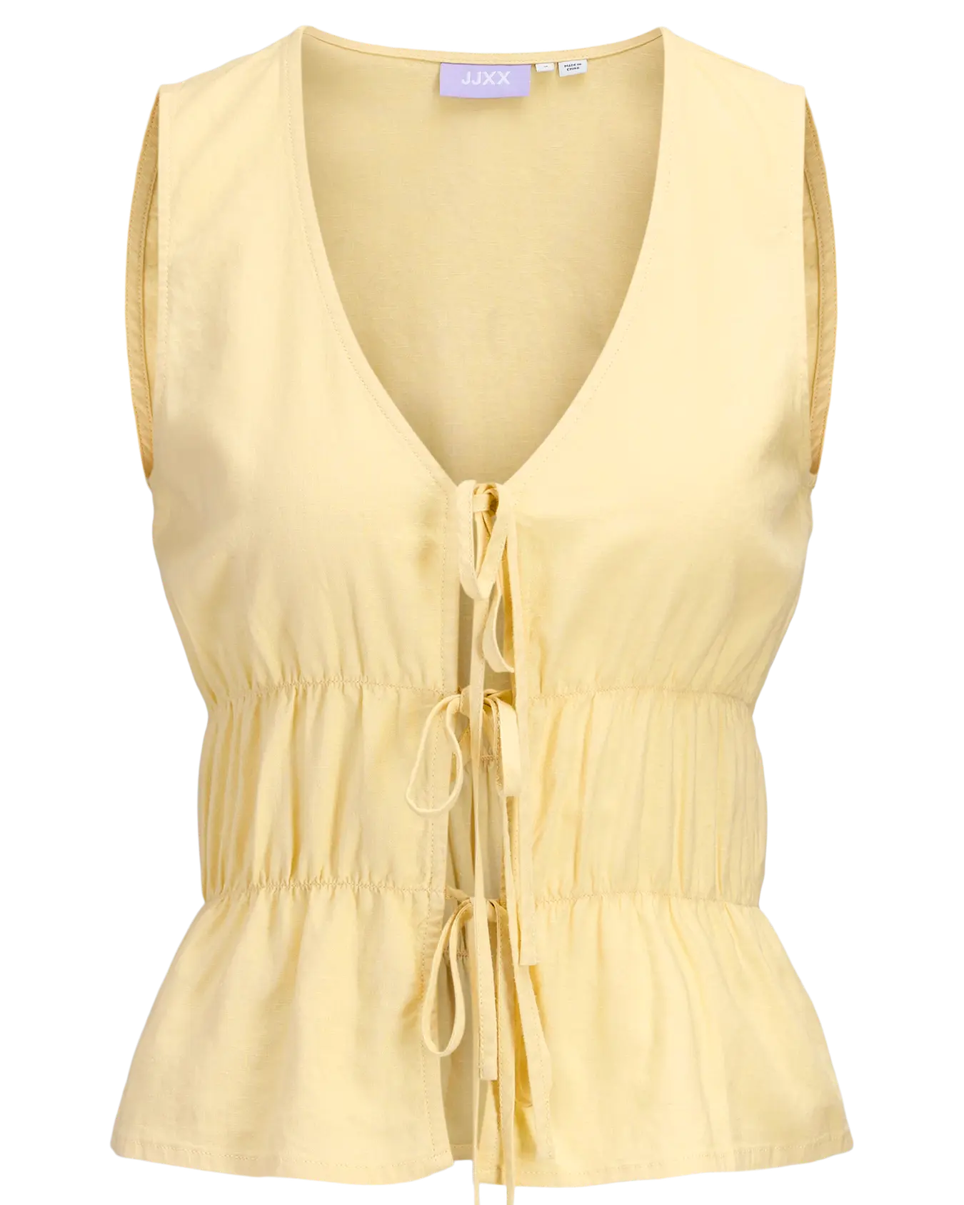 JJXX ALMIRA LINEN TIE TOP - SUNLIGHT