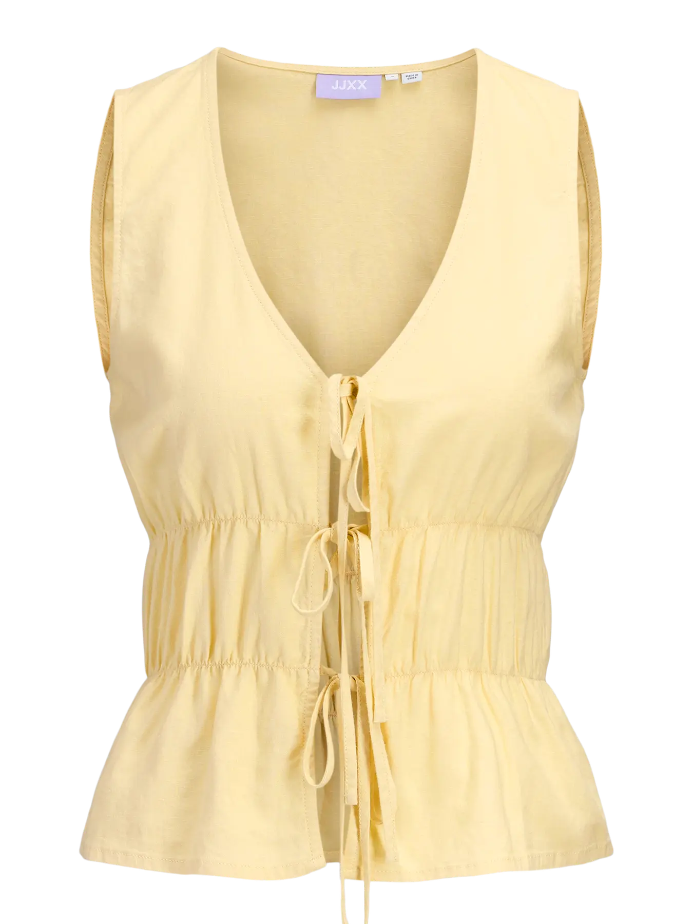 JJXX ALMIRA LINEN TIE TOP - SUNLIGHT