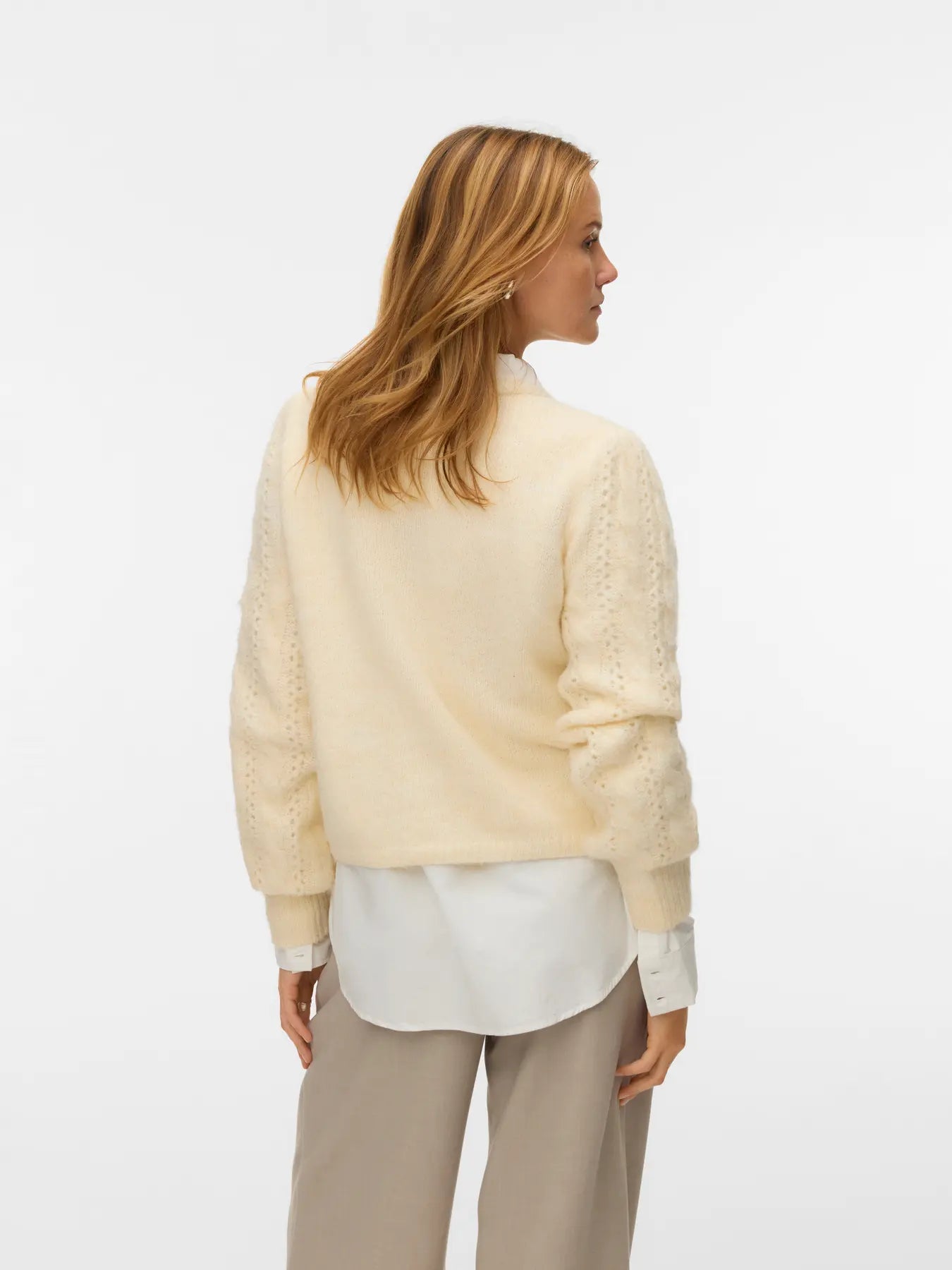 VM GABRIELLE O NECK CARDIGAN - BIRCH