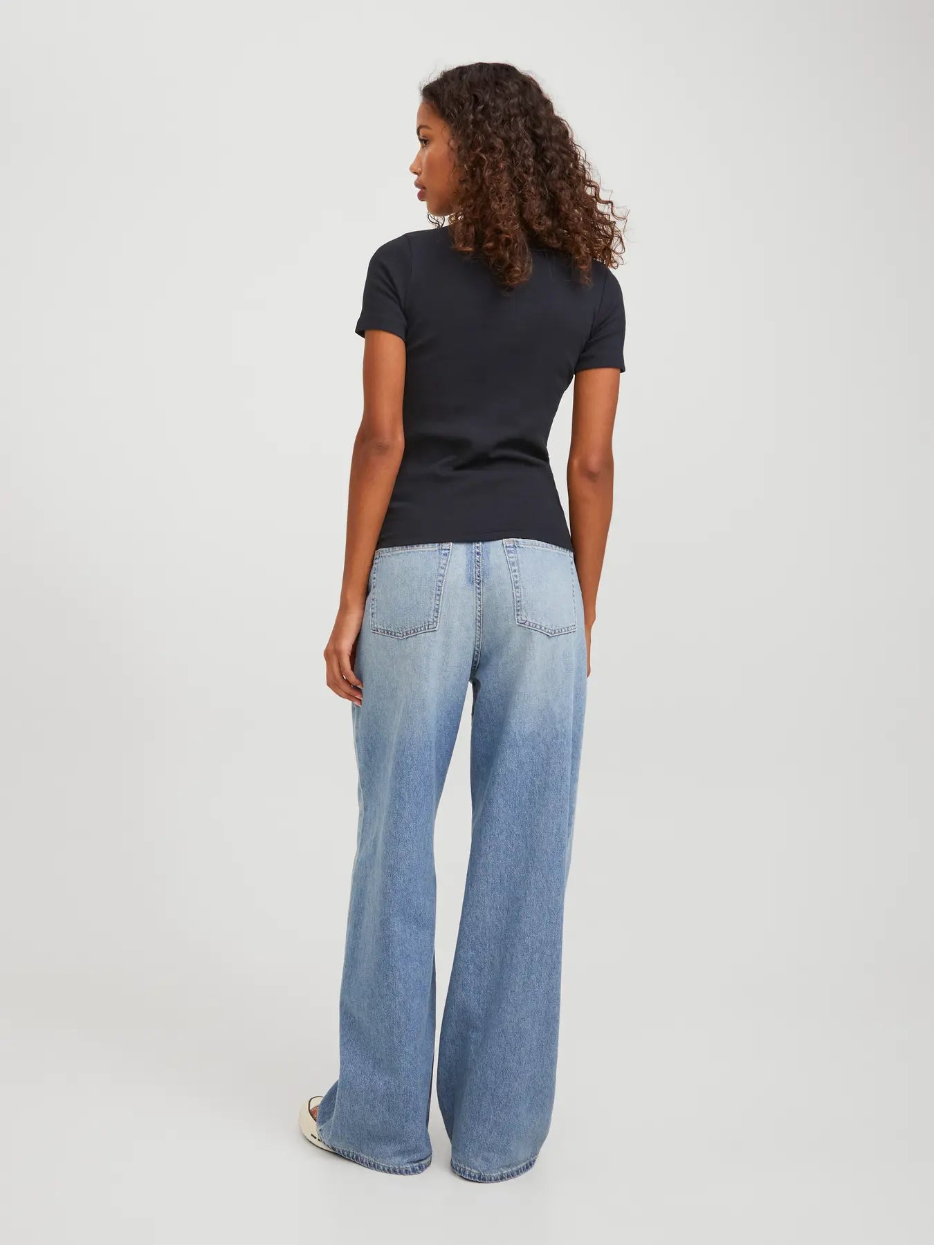 JJXX FRANKIE RIBBED TEE - BLACK