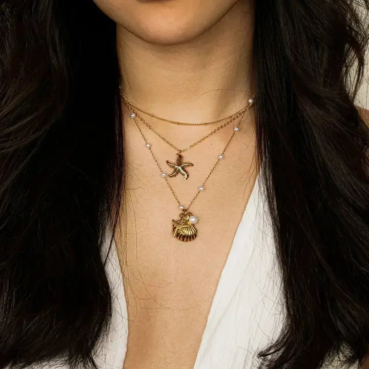 SUNNY SUNDAY STARFISH NECKLACE - GOLD