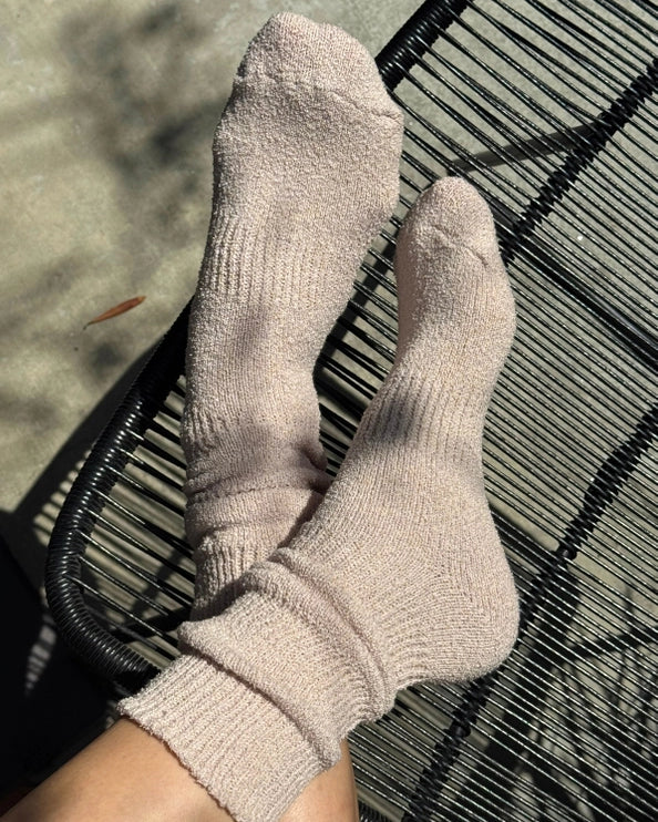 LE BON SHOPPE AIRY PUFFIN SOCKS - WHOLE WHEAT