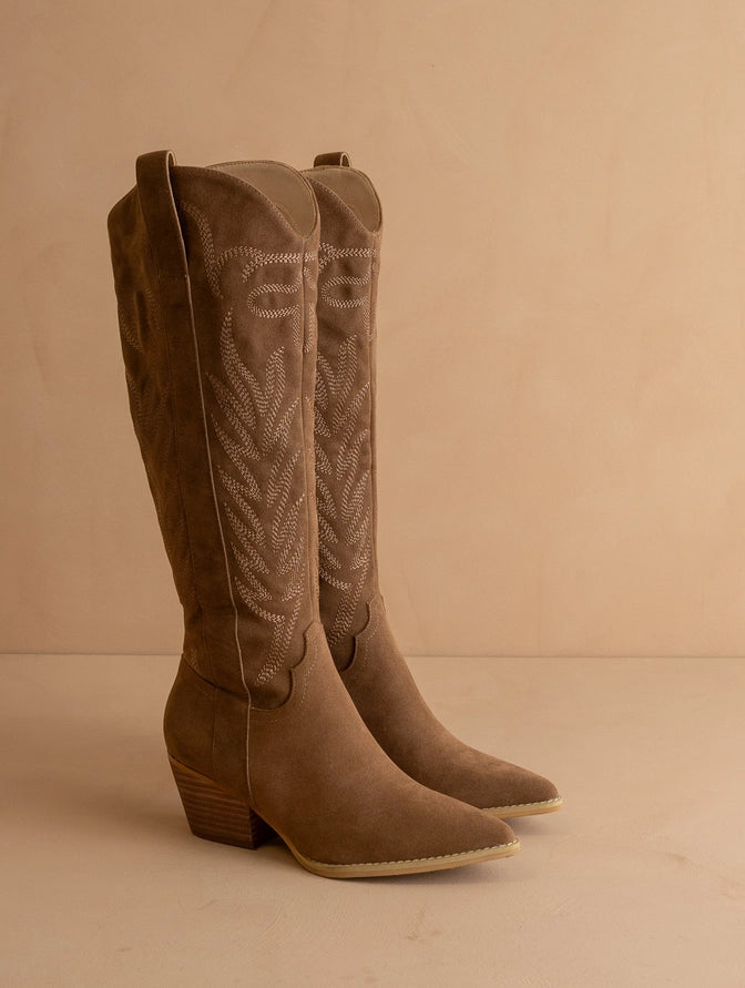 *PRE ORDER* SAMARA EMBROIDERED BOOT - BROWN