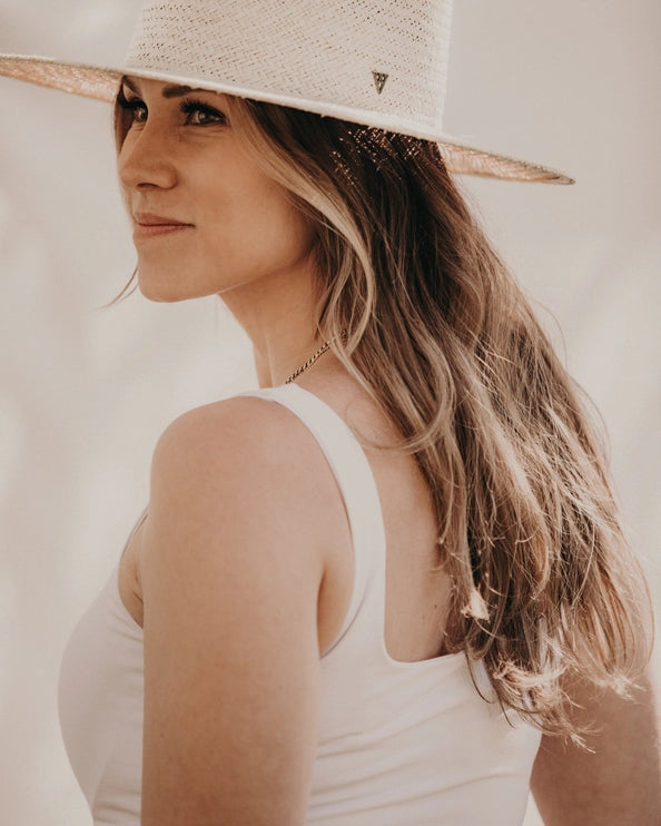 WEST VON SIENNA PALM STRAW HAT - OFF WHITE