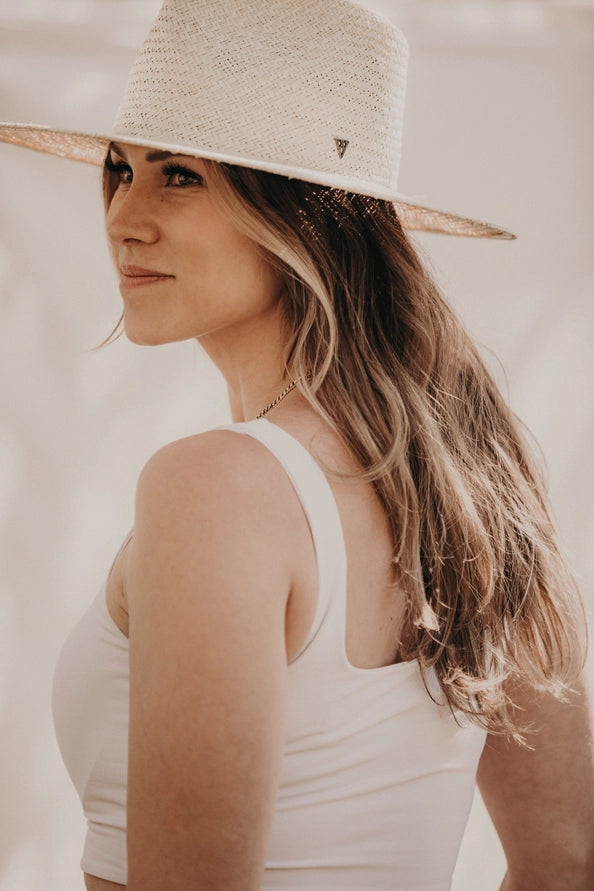 WEST VON SIENNA PALM STRAW HAT - OFF WHITE