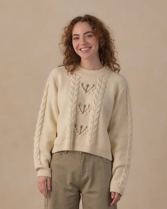 RYLEE + CRU REAGAN SWEATER - NATURAL