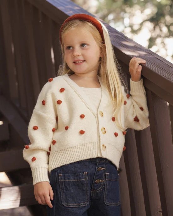 RYLEE + CRU BOBBLE CARDIGAN - RUBY