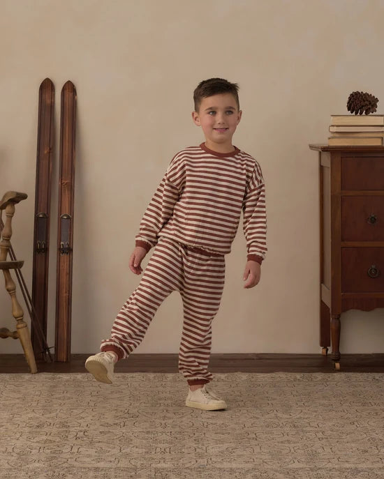 RYLEE + CRU RELAXED SET - BRICK STRIPE