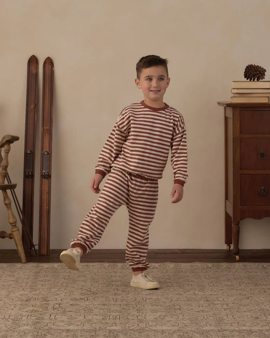 RYLEE + CRU RELAXED SET - BRICK STRIPE