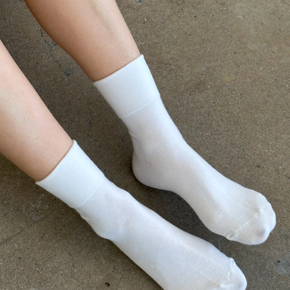 LE BON SHOPPE SNEAKER SOCKS - WHITE
