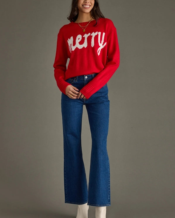 MERRY KNIT SWEATER - RED