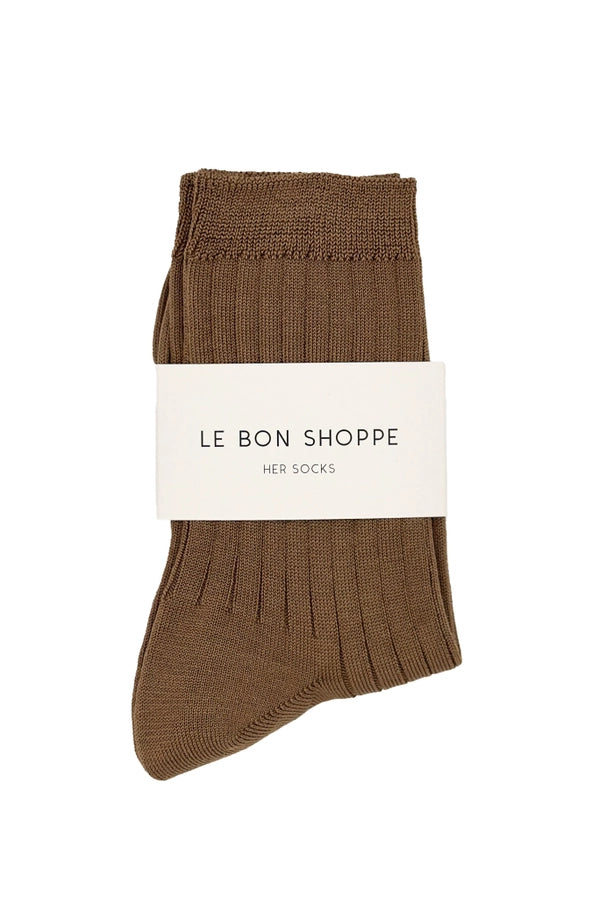 LE BON SHOPPE HER SOCKS - DARK TAN